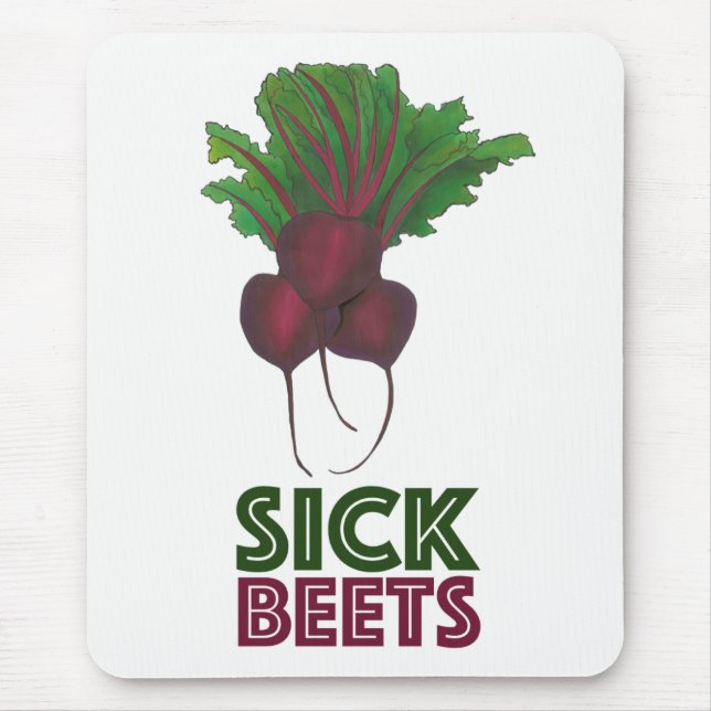 Alfombrilla De Ratón Sick Beets (Beats) Red Beet Vegetable Garden (Frente)