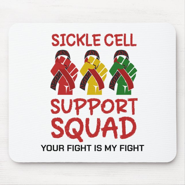 Alfombrilla De Ratón SICKLE CELL SUPPORT SQUAD con texto Personalizado (Frente)