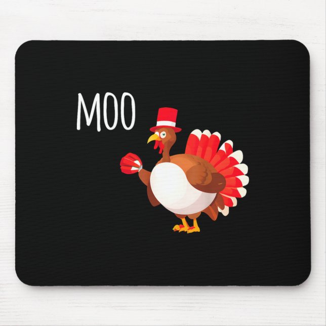 Alfombrilla De Ratón Side Eye Moo Turkey Funny Thanksgiving Autumn Fall (Frente)