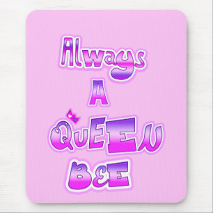 Alfombrilla De Ratón Siempre una abeja reina bebe rosa
