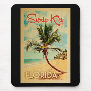Alfombrilla De Ratón Siesta Key Florida Palm Tree Beach Vintage Travel