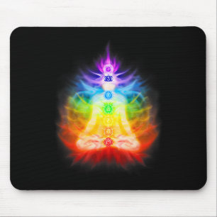 Alfombrilla De Ratón Siete Chakras y Aura de Energía Emanante Yoga Medi
