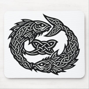 Alfombrilla De Ratón Sigil de Piscis Celta de Doble Corriente BurnsIn
