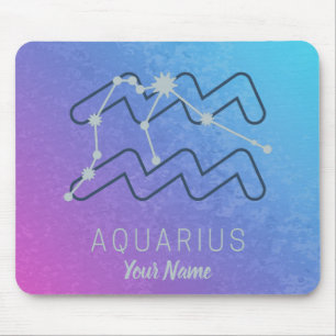Alfombrilla De Ratón Signo de estrella Aquarius Zodiac Horóscopo acuare