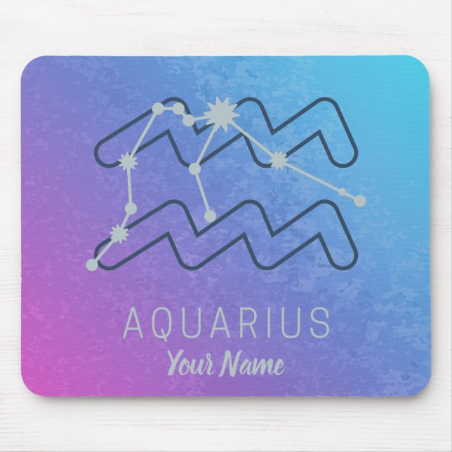 Alfombrilla De Ratón Signo de estrella Aquarius Zodiac Horóscopo acuare (Frente)