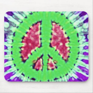 Alfombrilla De Ratón Signo de la paz Trippy brillante del teñido