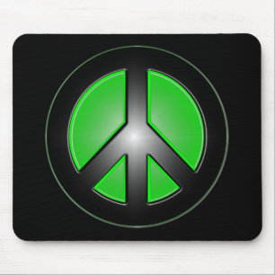 Alfombrilla De Ratón signo de la paz verde