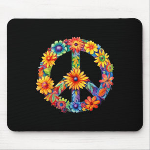 Alfombrilla De Ratón Signo de paz Amor 60's 70 Groovy Hippie Costume Ha