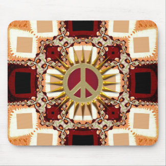 Alfombrilla De Ratón Signo de paz dorada Groovy Resumen Mousepad