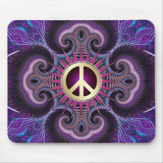 Alfombrilla De Ratón Signo de paz Fractarios Groovy Mousepad púrpura