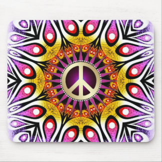 Alfombrilla De Ratón Signo de paz Groovy púrpura Mousepad rosa