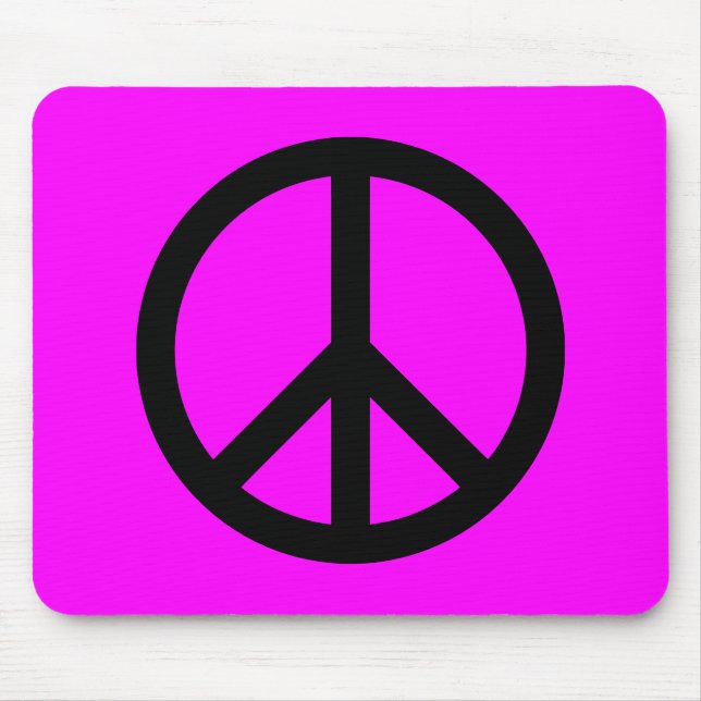 Alfombrilla De Ratón Signo de paz magenta y negra (Frente)