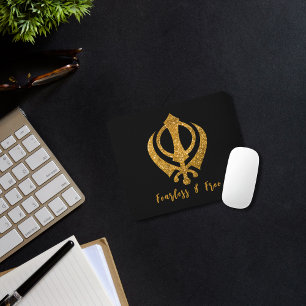 Alfombrilla De Ratón Sikh Khanda "Sin miedo y libre"
