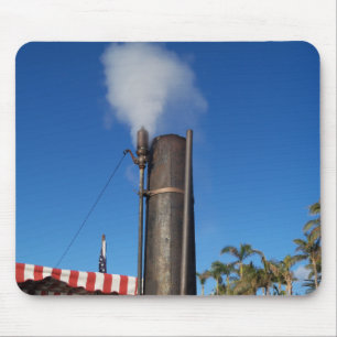 Alfombrilla De Ratón silbato de vapor antiguo con una columna blanca de