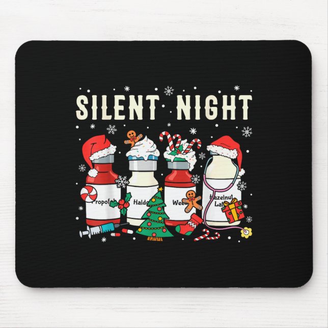 Alfombrilla De Ratón Silent Night Christmas Nurse Medical Profol Doctor (Frente)