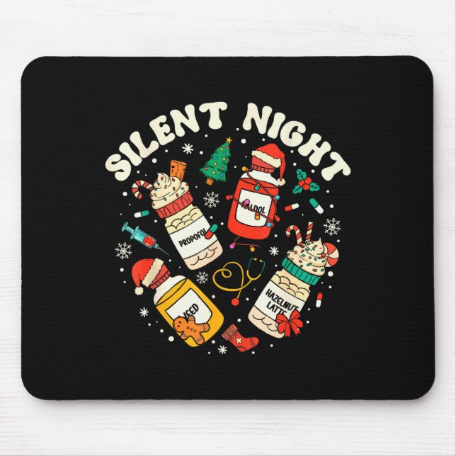 Alfombrilla De Ratón Silent Night Christmas Nurse Medical Profol Doctor (Frente)
