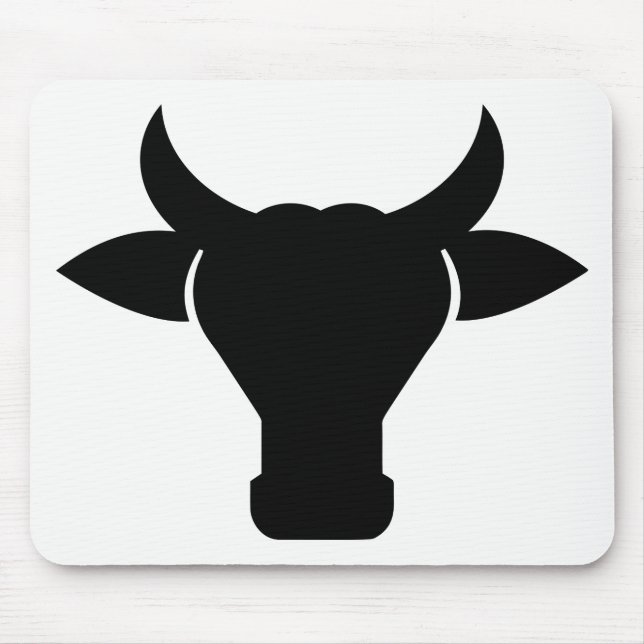 Alfombrilla De Ratón Silhouette Cow Head (Frente)