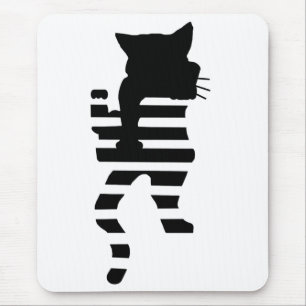 Alfombrilla De Ratón Silhouette de gato negro