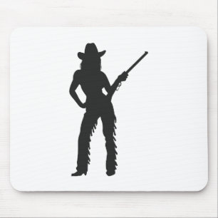 Alfombrilla De Ratón Silhouette de Western Cowgirl