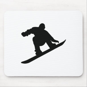 Alfombrilla De Ratón Silhouette Durante La Snowboard En Una Vacación De