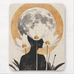 Alfombrilla De Ratón Silhouette iluminada por luna - Boho Vintage Elega