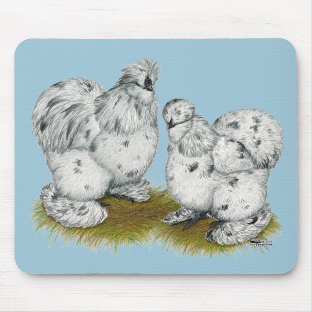 Alfombrilla De Ratón Silkie Bantam Splash Chickens (Frente)