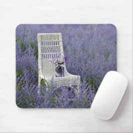 Alfombrilla De Ratón Silla de mimbre en salvia rusa púrpura