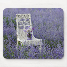 Alfombrilla De Ratón Silla de mimbre en salvia rusa púrpura
