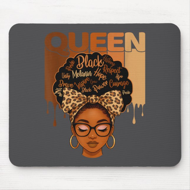 Alfombrilla De Ratón Silly American Melanin History Queen Black African (Frente)