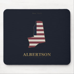 Alfombrilla De Ratón Silueta Americana de Albertson Nueva York