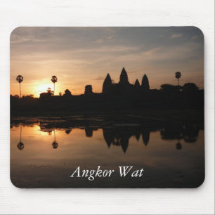 Alfombrilla De Ratón silueta de angkor al amanecer