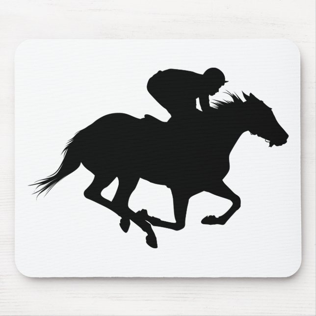 Alfombrilla De Ratón Silueta de caballo de carreras (Frente)