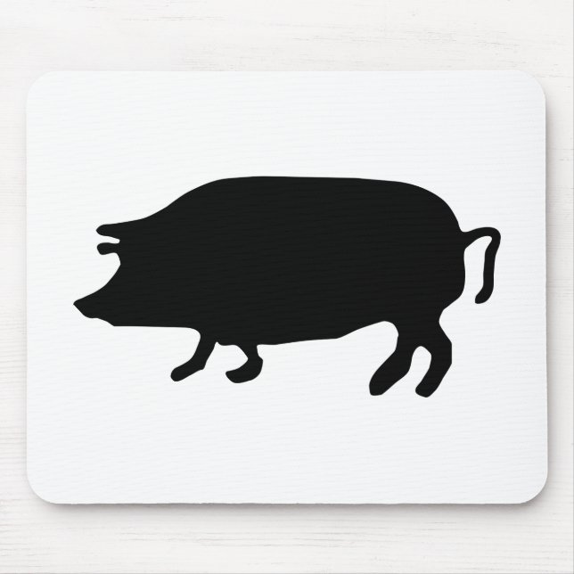 Alfombrilla De Ratón Silueta de cerdo (Frente)