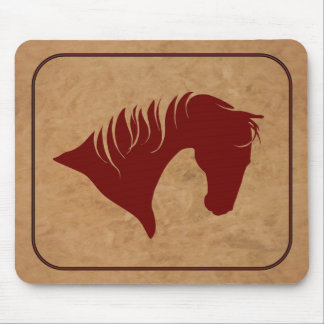 Alfombrilla De Ratón Silueta de cuero calificada MOUSEPAD de la cabeza
