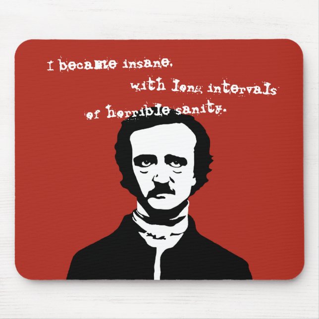 Alfombrilla De Ratón Silueta de Edgar Allan Poe (Frente)