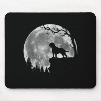 Alfombrilla De Ratón Silueta de la luna del perro Labrador Retriever Ha
