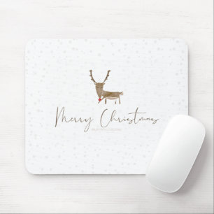 Alfombrilla De Ratón Silueta de reno de arte lineal de SlipperyJoe mini