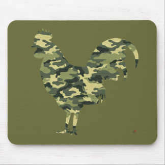 Alfombrilla De Ratón Silueta del gallo del camuflaje