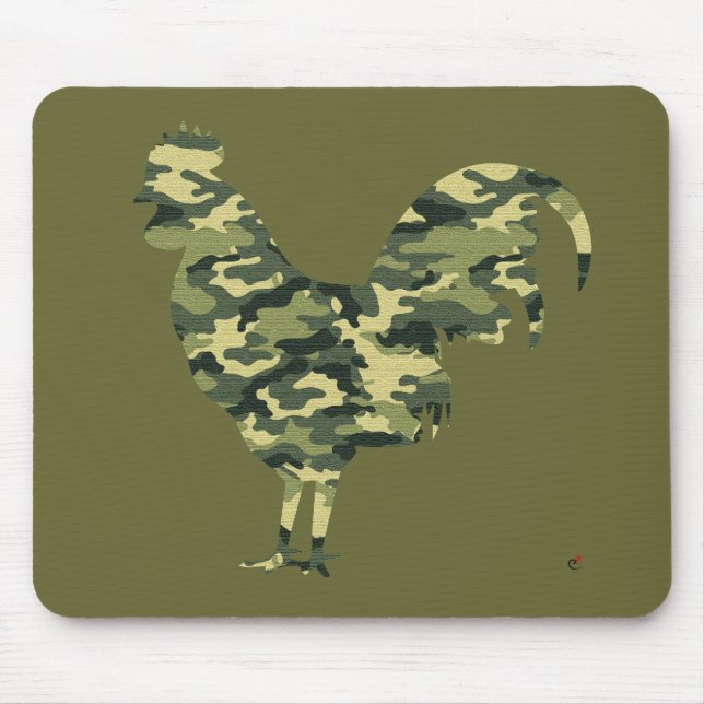 Alfombrilla De Ratón Silueta del gallo del camuflaje (Frente)