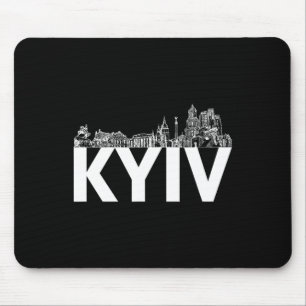 Alfombrilla De Ratón Silueta del perfil de la ciudad de Kiev Ucrania Eu