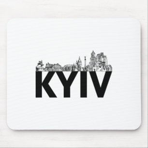Alfombrilla De Ratón Silueta del perfil de la ciudad de Kiev Ucrania Eu