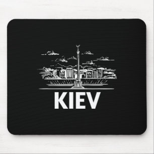 Alfombrilla De Ratón Silueta del perfil urbano de la ciudad de Kiev Ucr