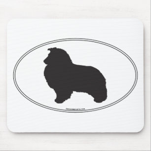 Alfombrilla De Ratón Silueta del perro pastor de Shetland