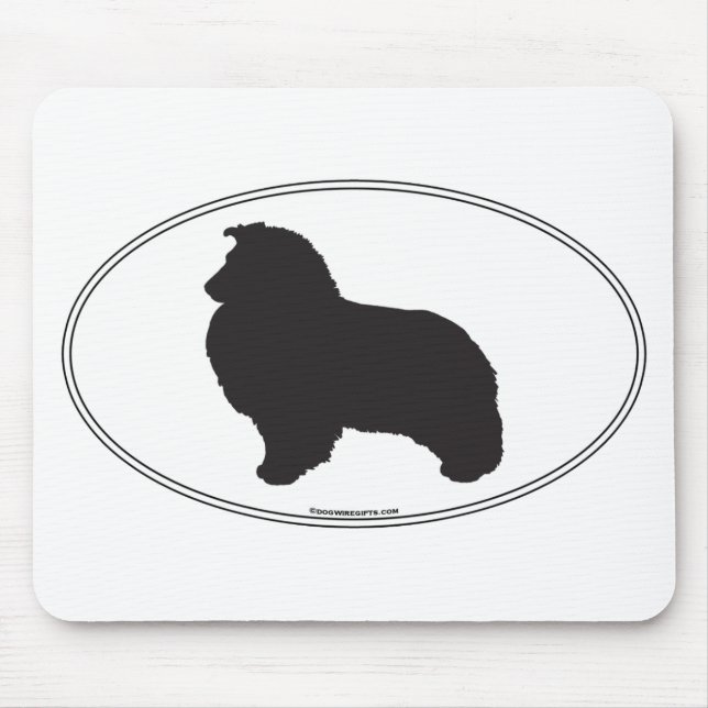 Alfombrilla De Ratón Silueta del perro pastor de Shetland (Frente)