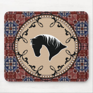 Alfombrilla De Ratón Silueta Filligree Mousepad del caballo del