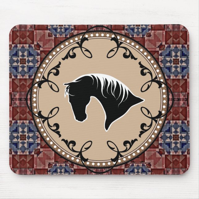 Alfombrilla De Ratón Silueta Filligree Mousepad del caballo del (Frente)
