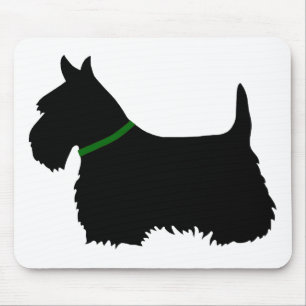 Alfombrilla De Ratón Silueta negra de terrier escocés, perro de Escocia