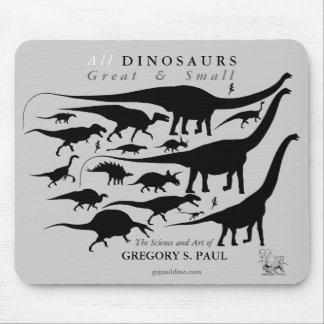 Alfombrilla De Ratón Siluetas Mousepad Gregory Paul de los dinosaurios