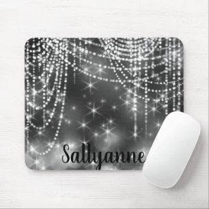Alfombrilla De Ratón SILVER BLACK SPARKLE DIAMONTS Mouse Pad