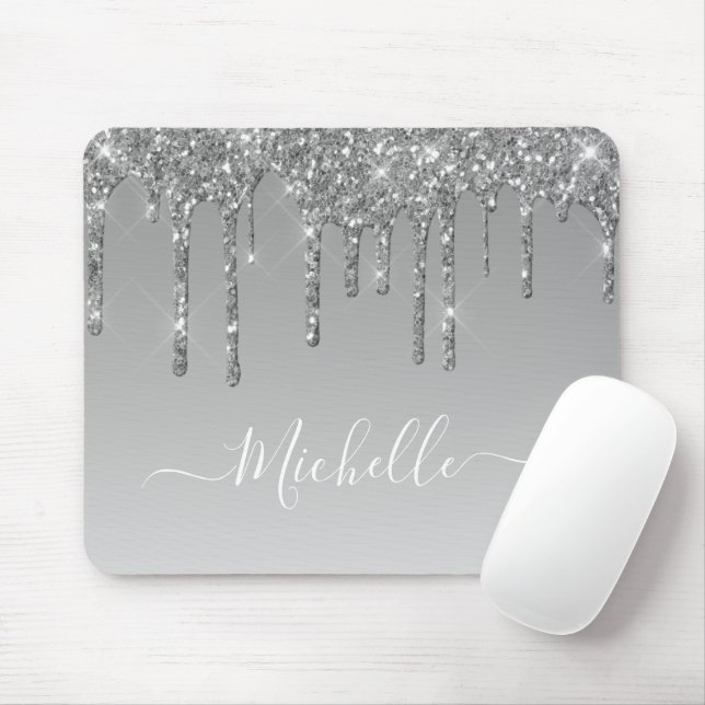 Alfombrilla De Ratón silver glitter drip mouse pad (Con ratón)